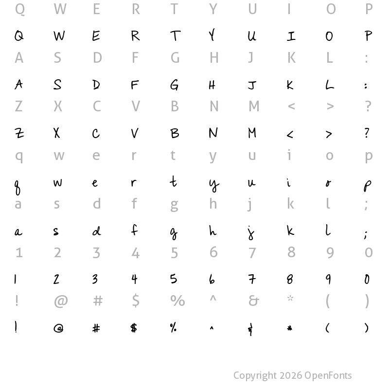 Character Map of KG You Wont Bring Me Down Bold