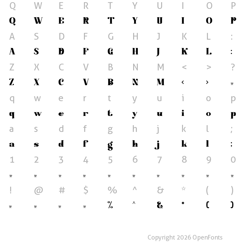 Character Map of Khabib Regular