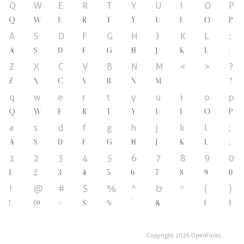 Character Map of Khardov Mystique Regular