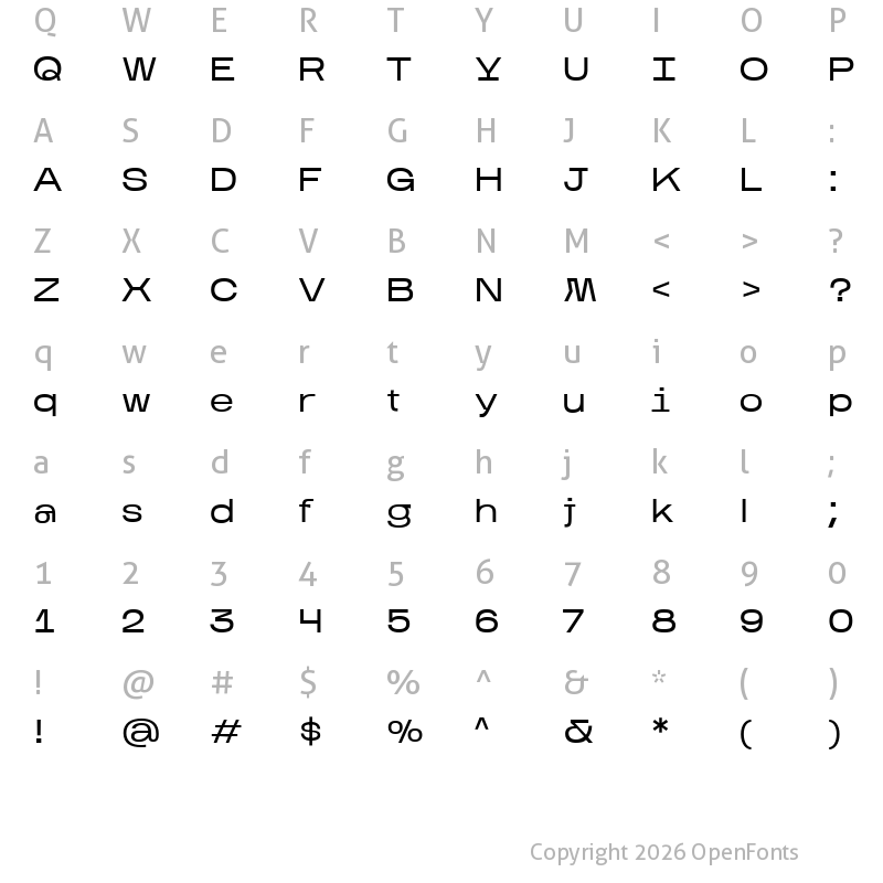 Character Map of Kharkiv Tone Regular