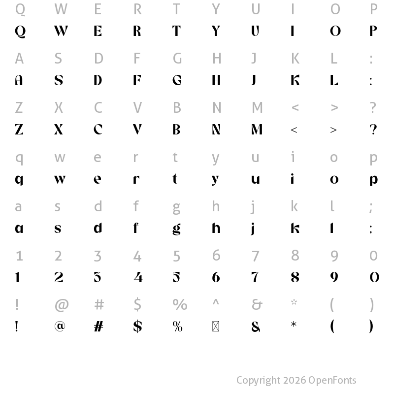 Character Map of Khaviax Regular