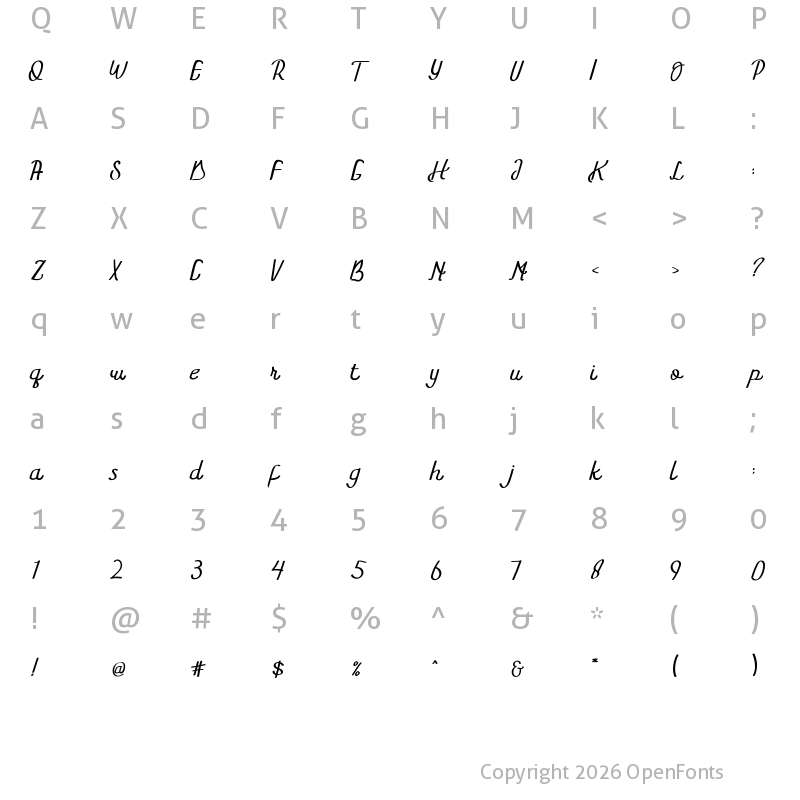Character Map of Khawalid Regular