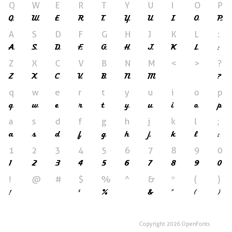 Character Map of Khedive Normal