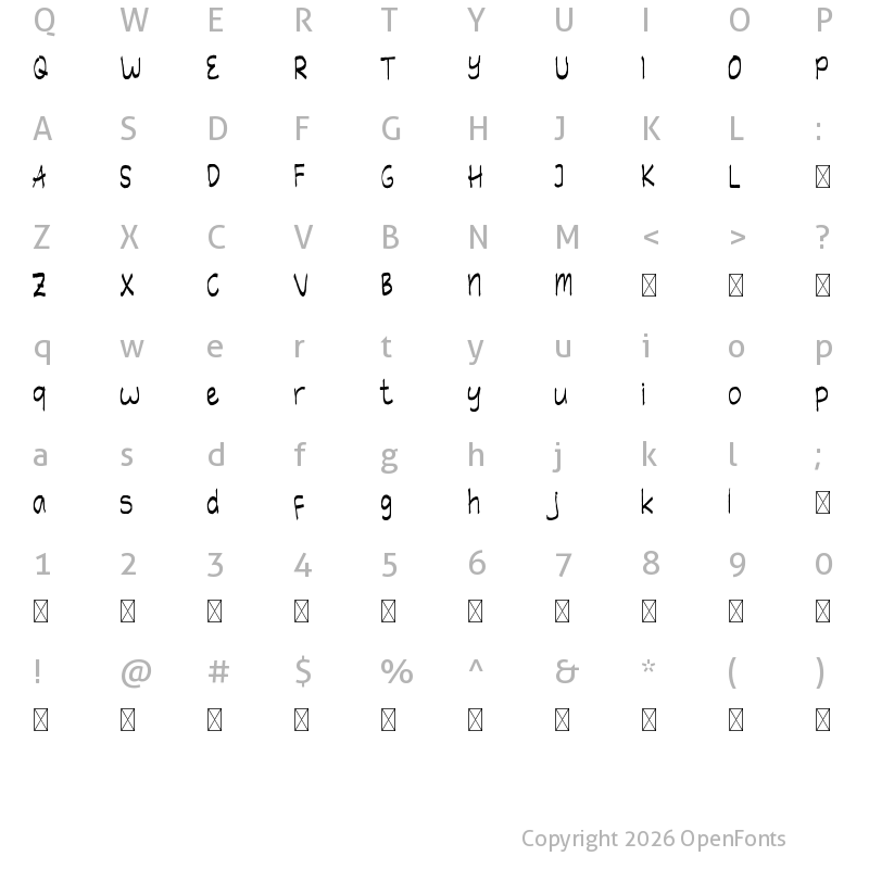 Character Map of Kid Story Demo Regular