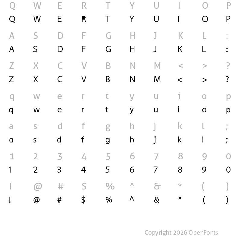 Character Map of kiddySans Fat