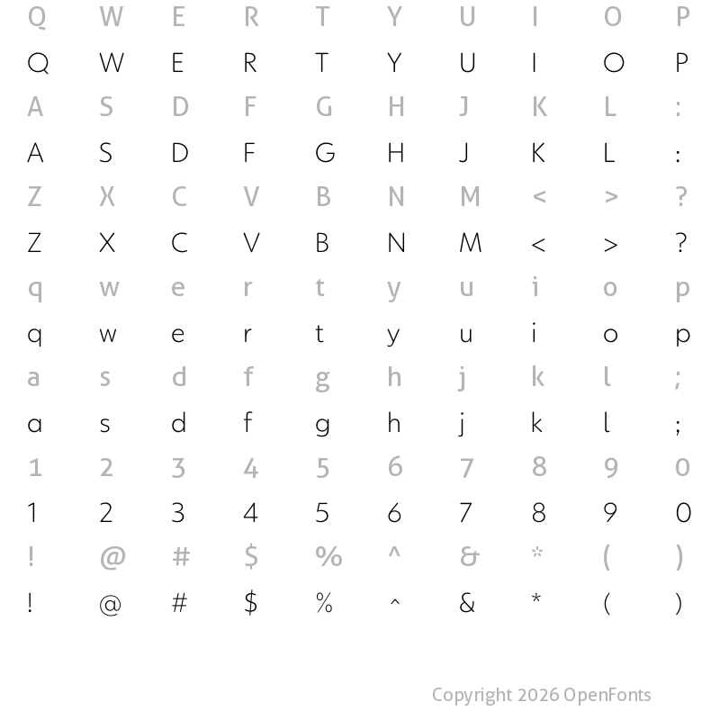 Character Map of KIDStip Rounded Light