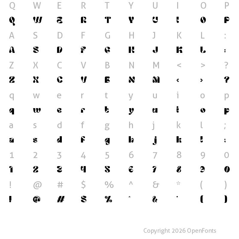 Character Map of Kiera Display