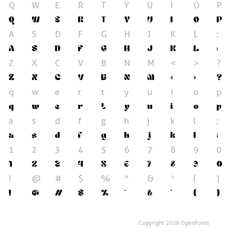 Character Map of Kiera Regular