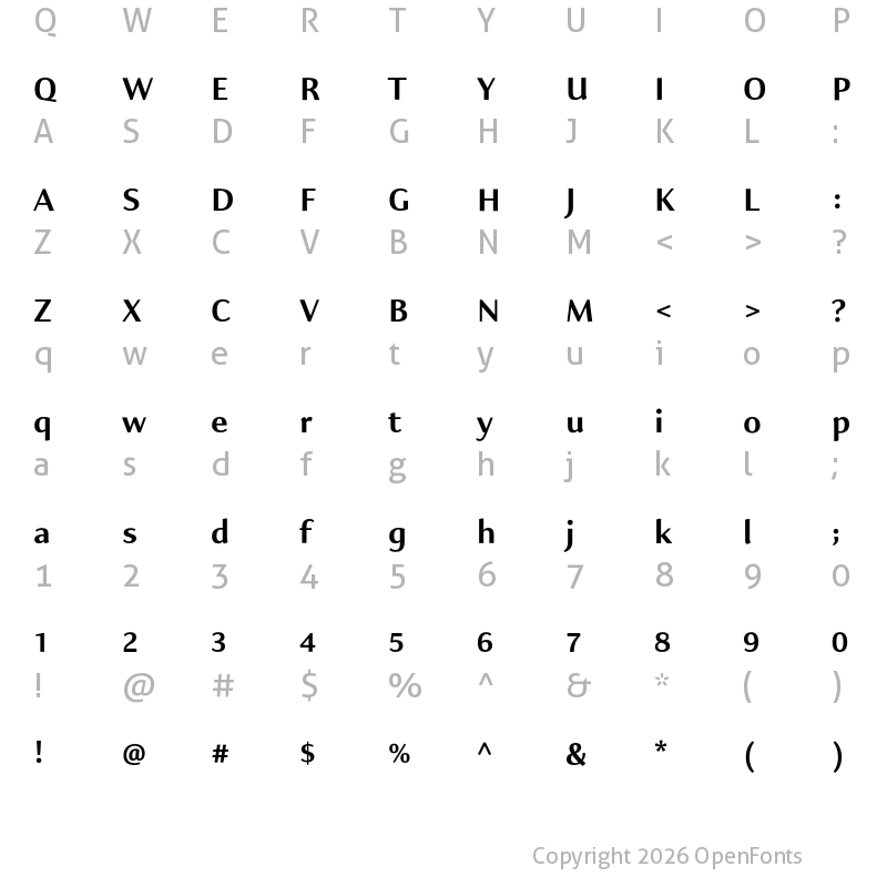 Character Map of Kigelia Arabic Bold