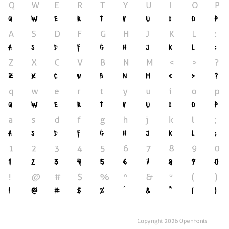 Character Map of Kill Yourself! Regular