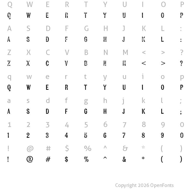Character Map of Kiln Sans Regular