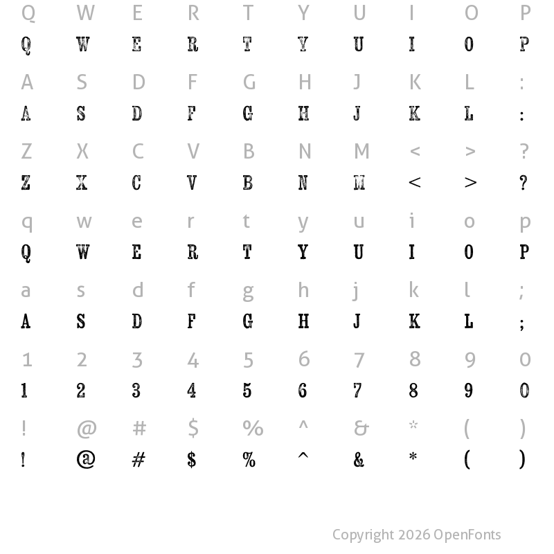 Character Map of Kiln Serif Regular