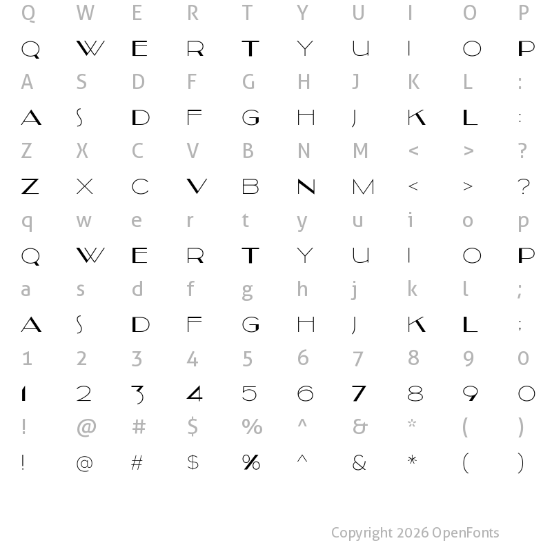 Character Map of Kilsonburg Regular