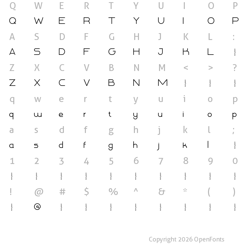 Character Map of Kim Mochi Regular