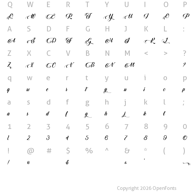 Character Map of King Lionel Regular