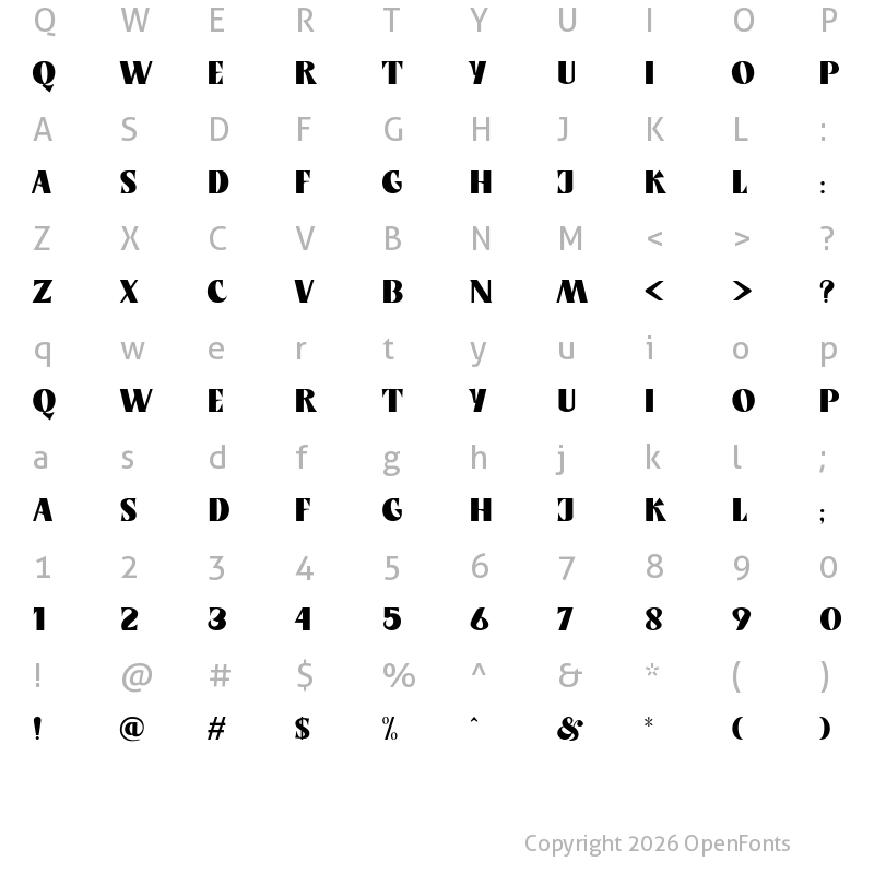 Character Map of King & Queen Regular