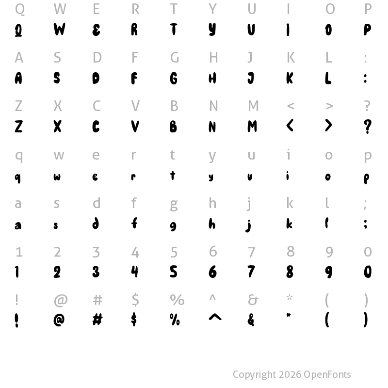 Character Map of King Rabbit Regular