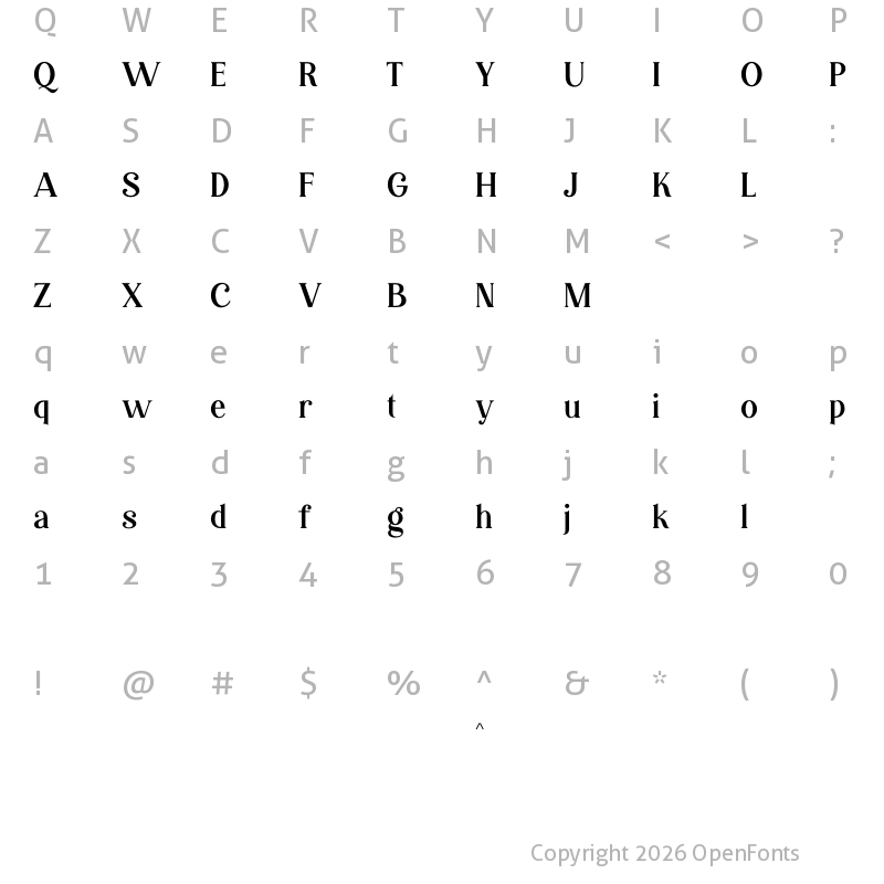Character Map of Kingstone Regular