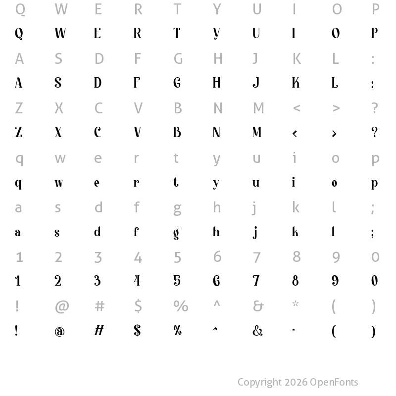 Character Map of Kingstyle Regular