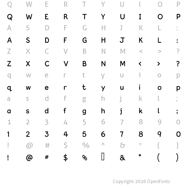 Character Map of Kingthings Clarity Kingthings Clarity