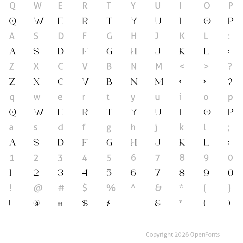 Character Map of Kirimaru Regular