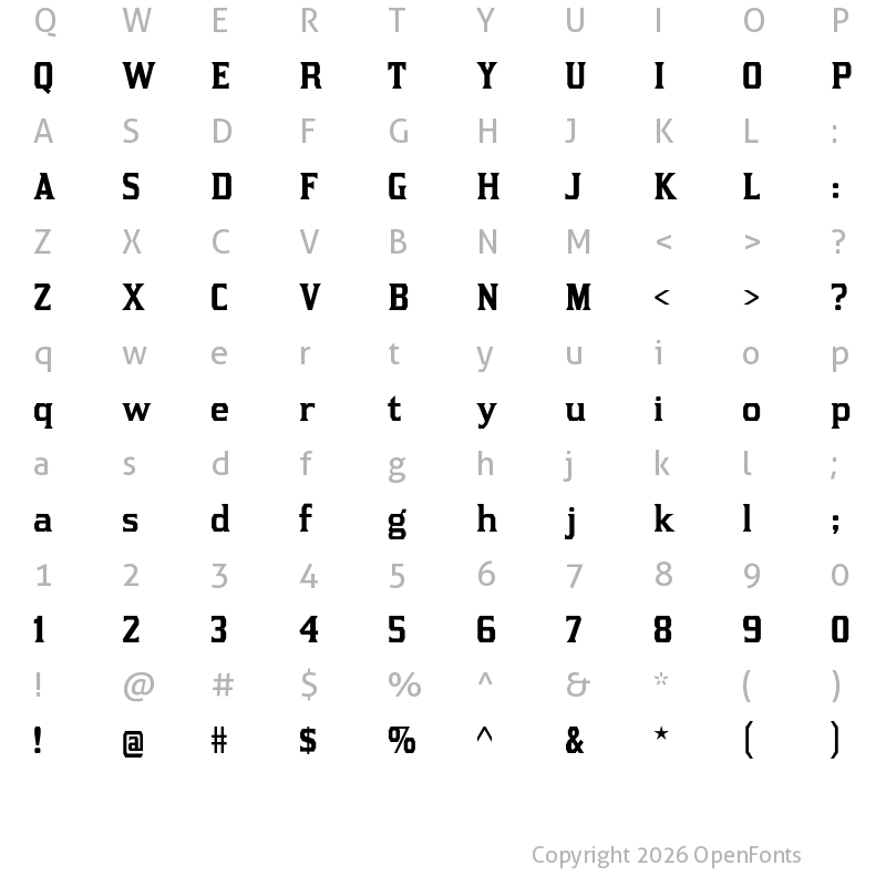 Character Map of Kirsty Regular