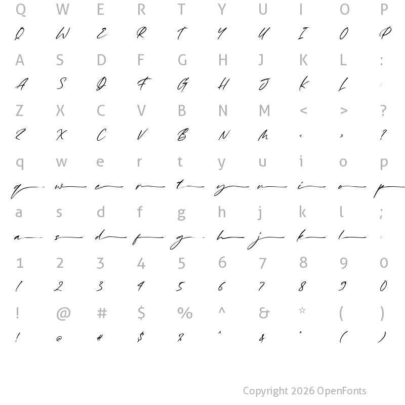Character Map of Kiss Me alt 2 Regular