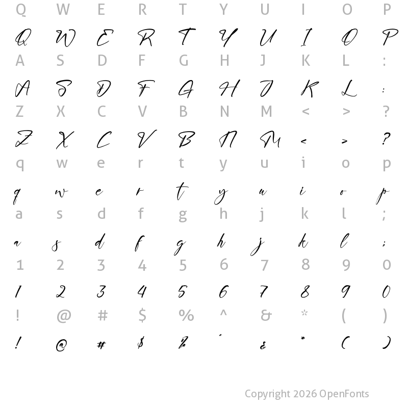 Character Map of Kladistten Richgale Regular