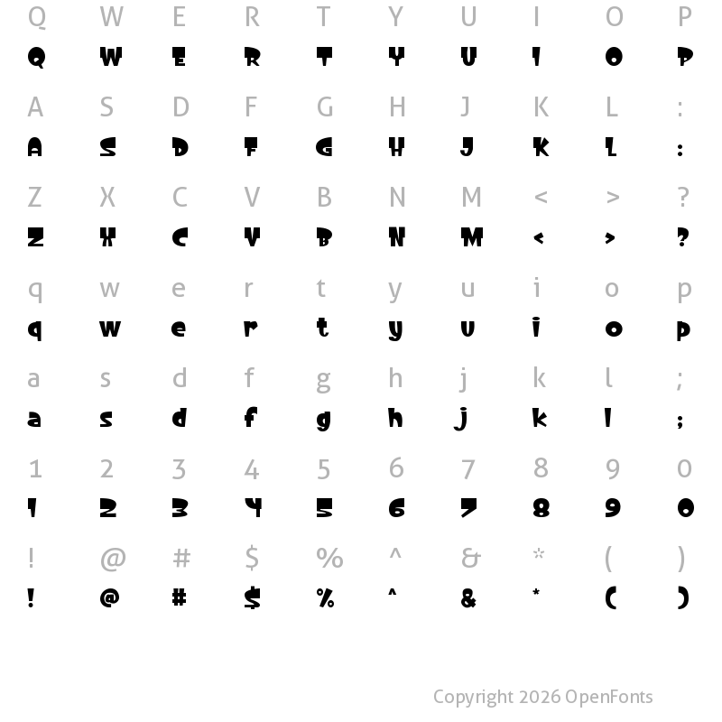 Character Map of KLANKTOON Regular