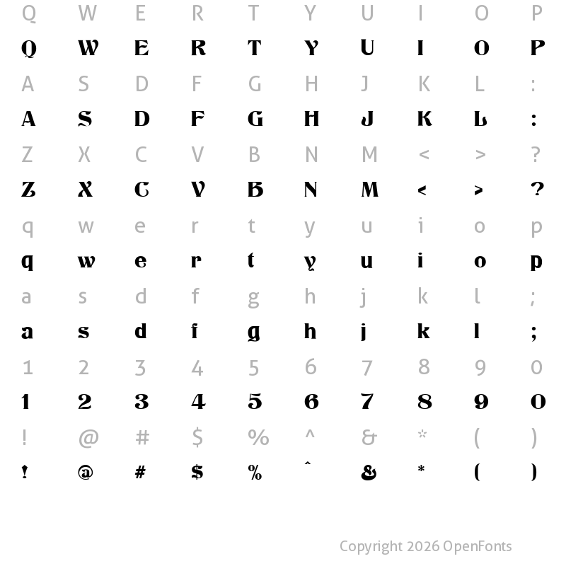Character Map of Klarissa Regular