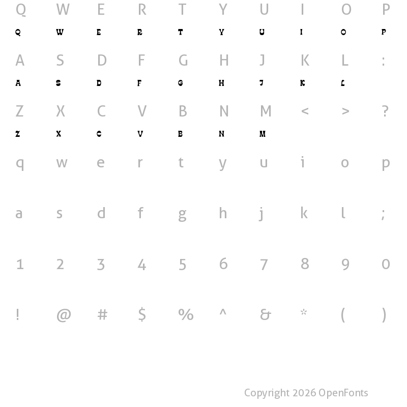 Character Map of Klear DEMO Regular