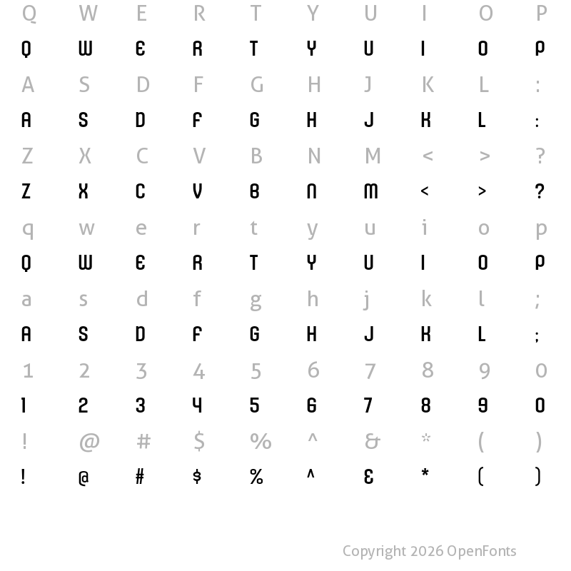 Character Map of Kleptocracy Titling Regular