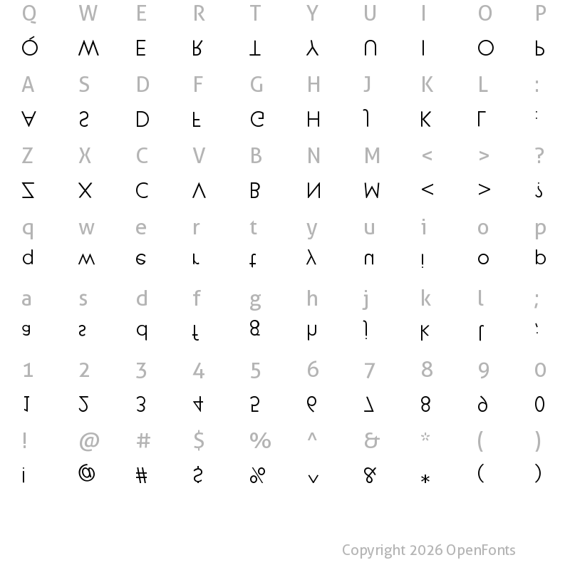 Character Map of KlillForTypesetters Regular