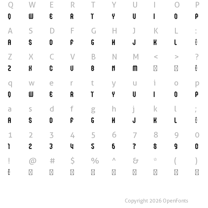 Character Map of Klops Inline Personal