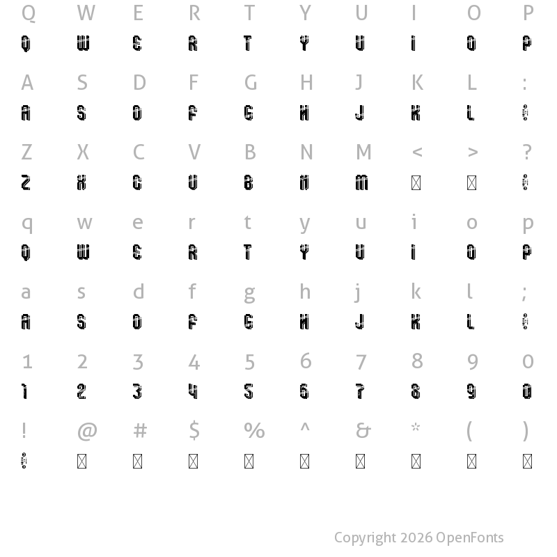 Character Map of Klops SS 1 Personal