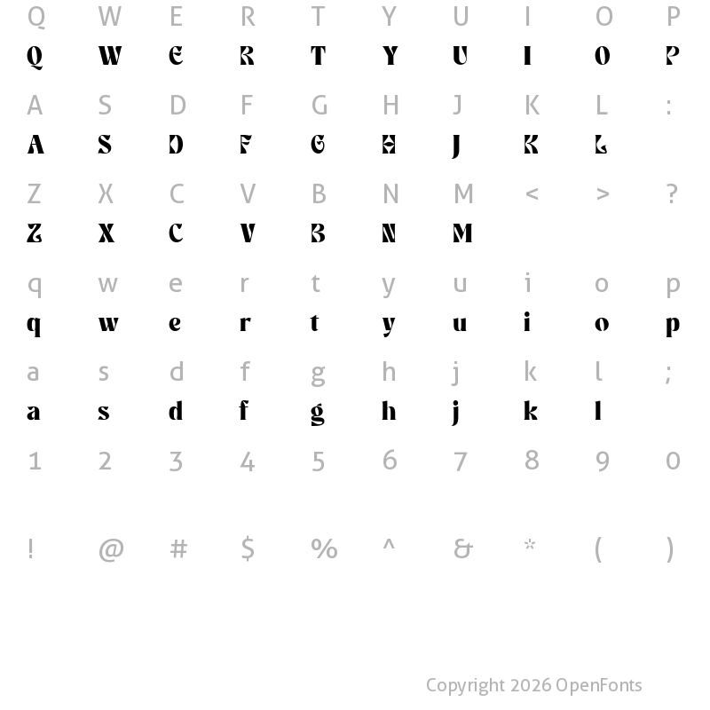 Character Map of KLOREDEMO Regular