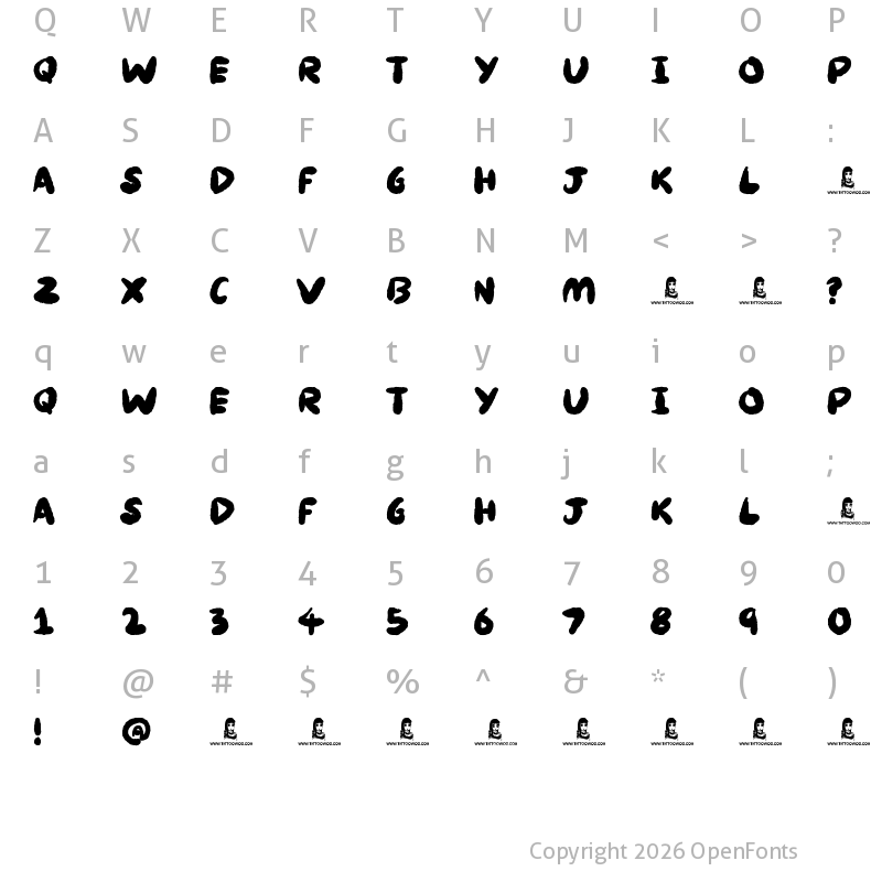Character Map of Knackers Regular