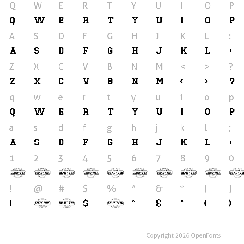 Character Map of Knocked Regular