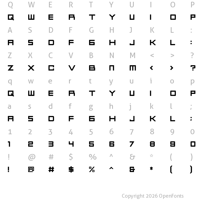 Character Map of Knoxx Regular