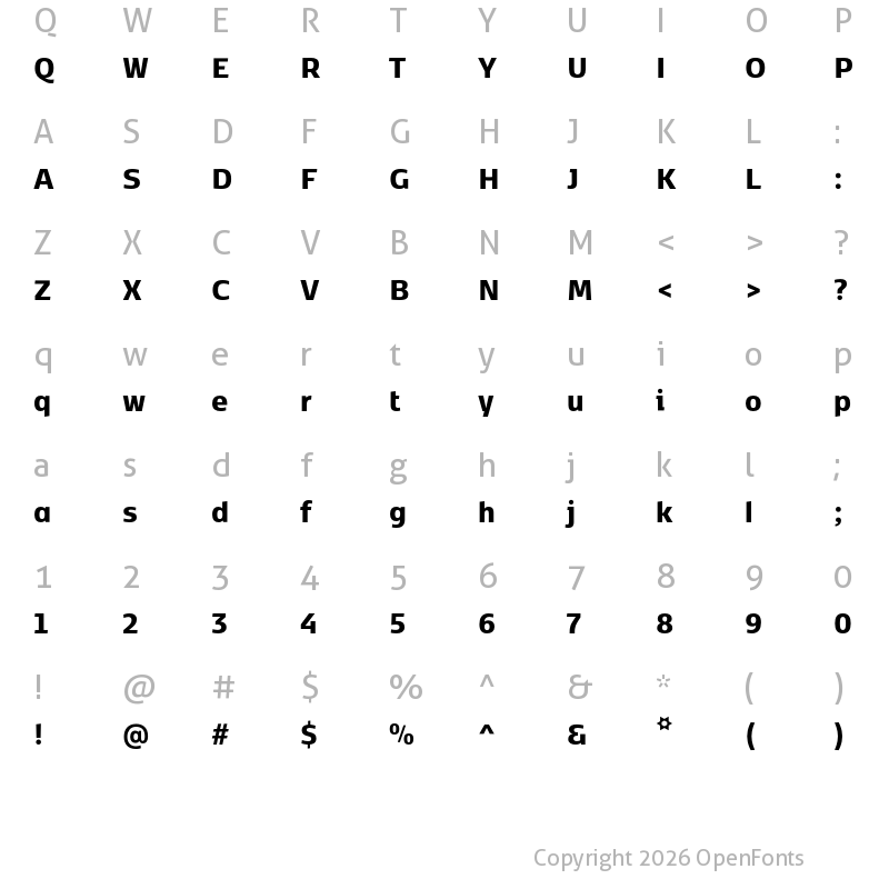 Character Map of Kobenhavn CS ExtraBold