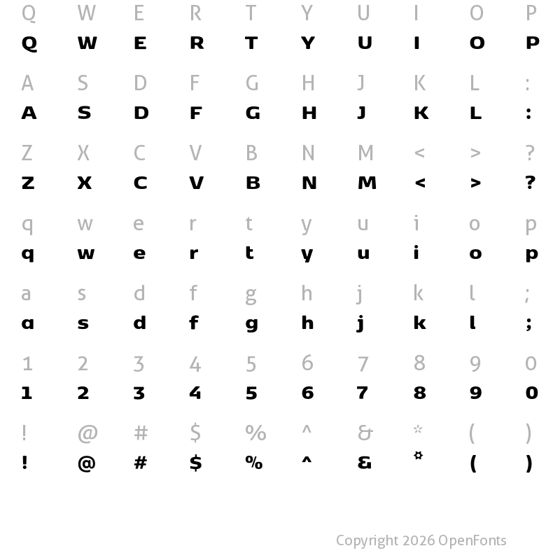 Character Map of Kobenhavn Sans Black