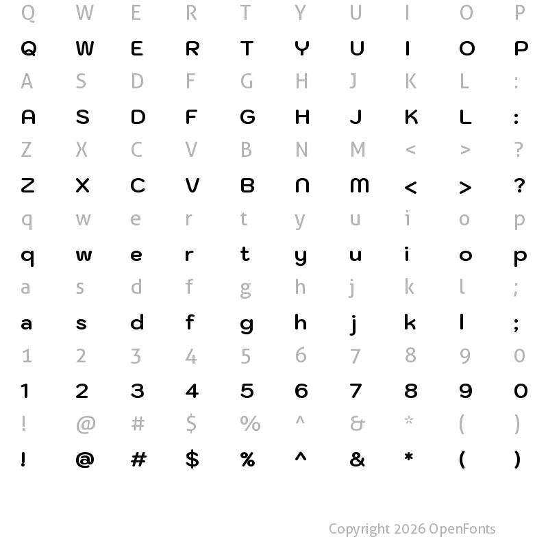 Character Map of Kodchasan Bold