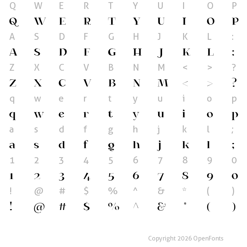 Character Map of Kolligio Regular