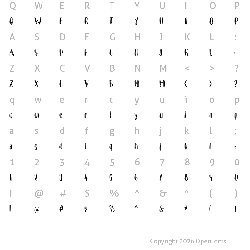 Character Map of Komfortabel DEMO Regular