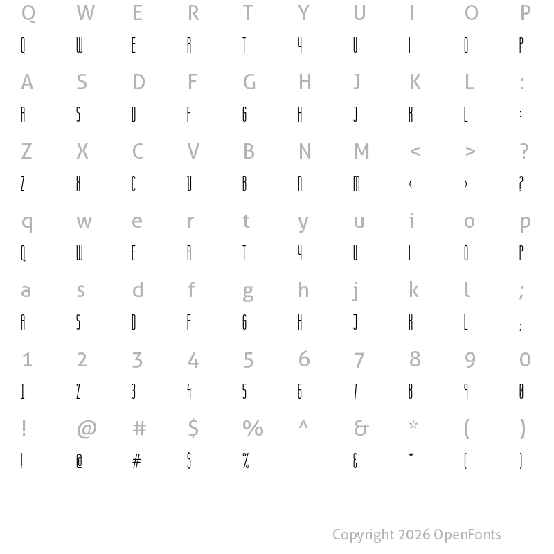 Character Map of Komoda Regular