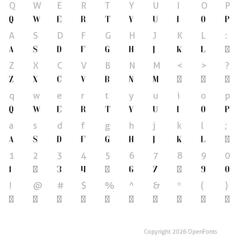 Character Map of Kompot Display Demo Regular