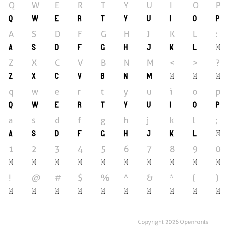 Character Map of Kompot Sans Regular