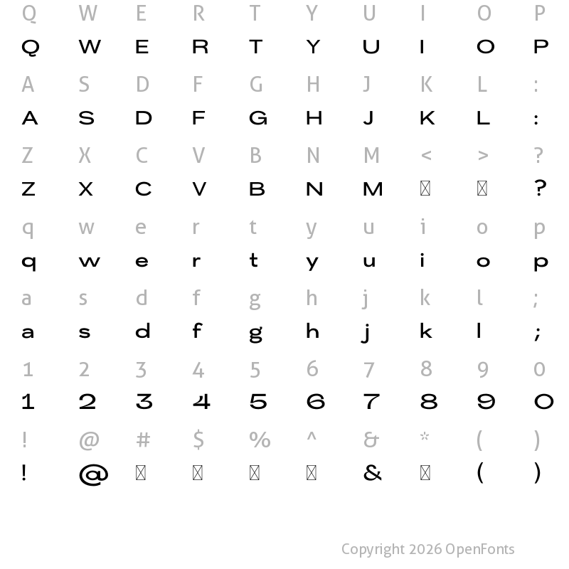 Character Map of Konstant Grotesk Book