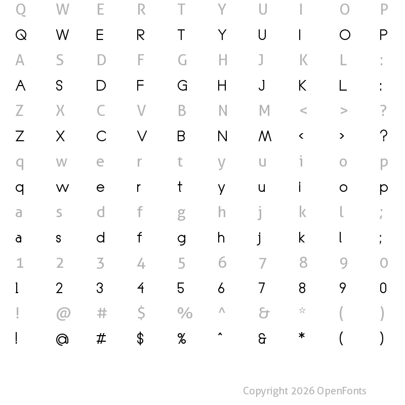 Character Map of Konztante Regular