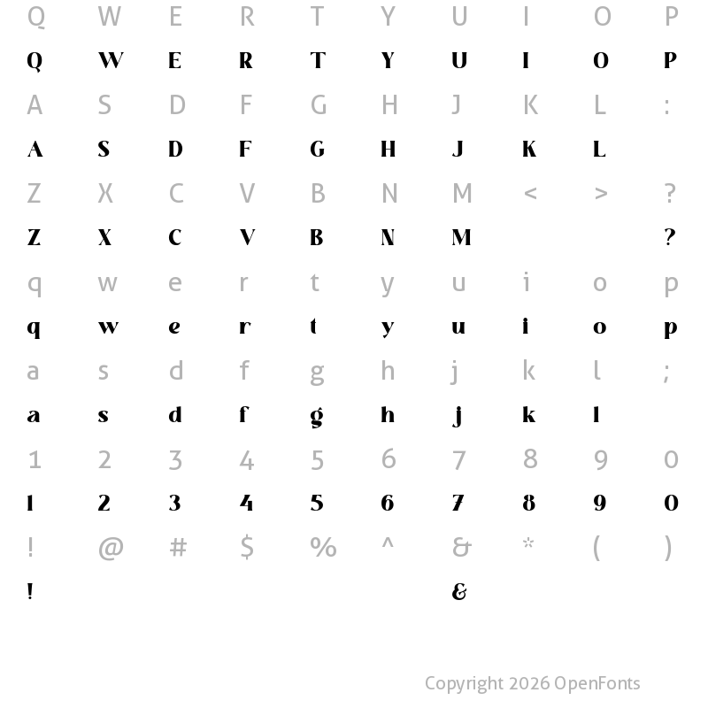 Character Map of Kopitha ExtraBold